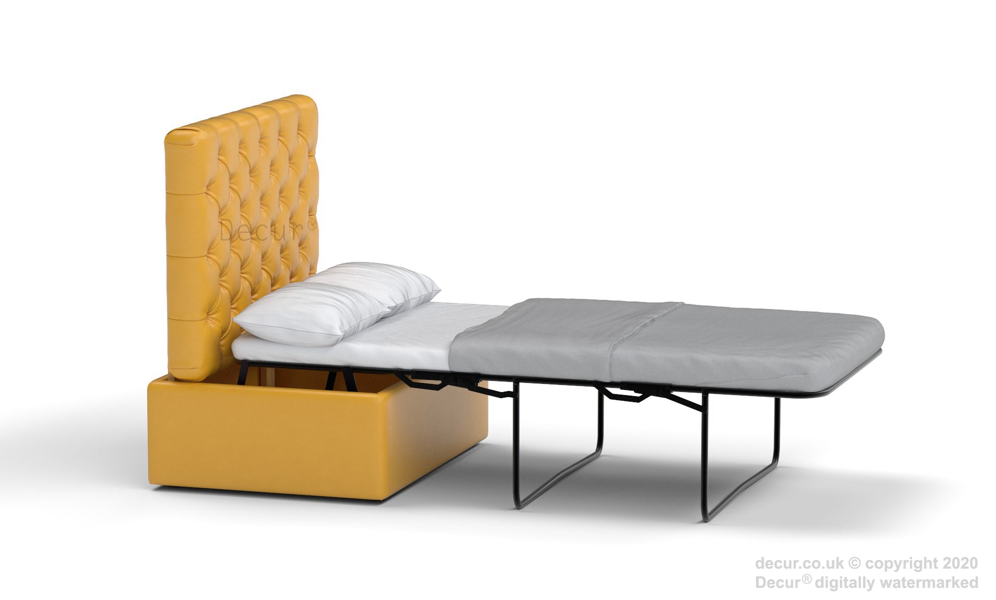 Decur Footstool / Ottoman Folding Bed in a Box Grey — Decur.co.uk