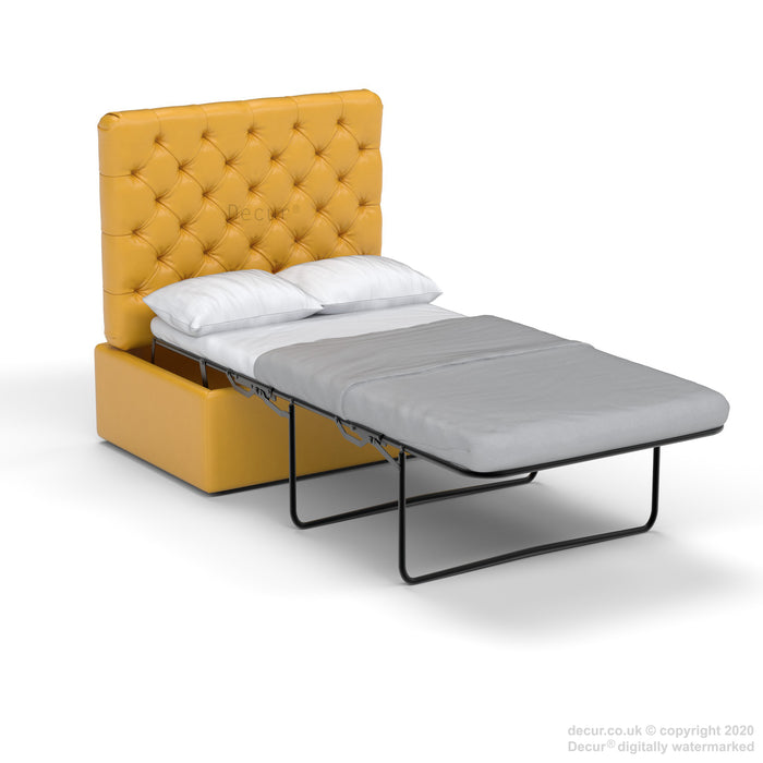 Decur Footstool / Ottoman Folding Bed in a Box - Yellow
