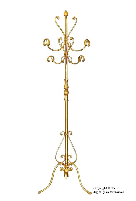 Gilded Wrought Iron Coat Stand