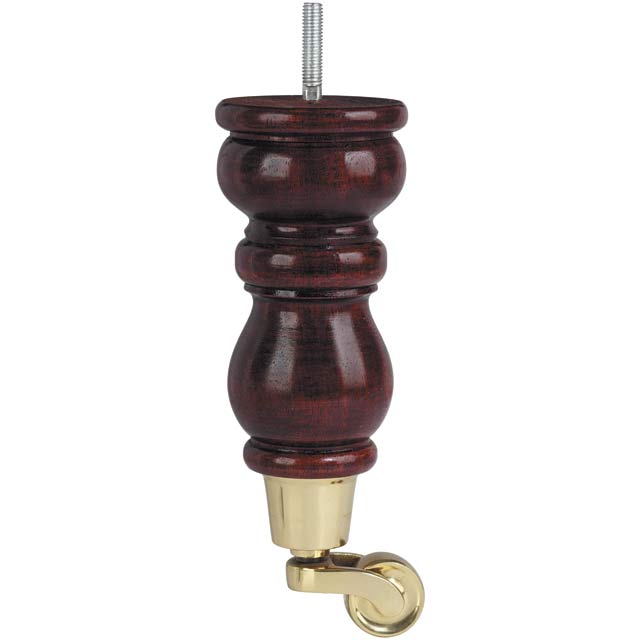 Wooden Brass Castor Leg WF0204M-SB