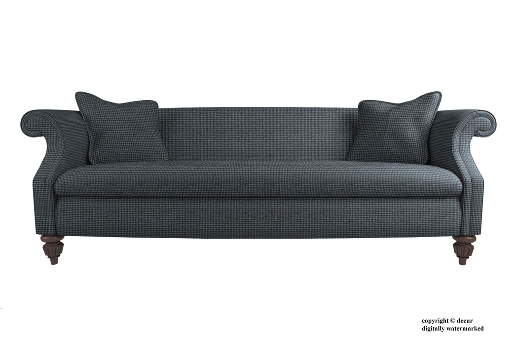 William Harris Tweed Houndstooth Sofa - Slate Grey