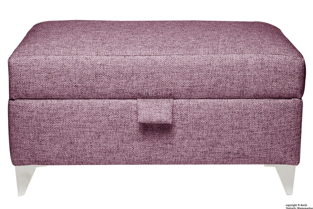 The Revive Chenille Ottoman - Mulberry