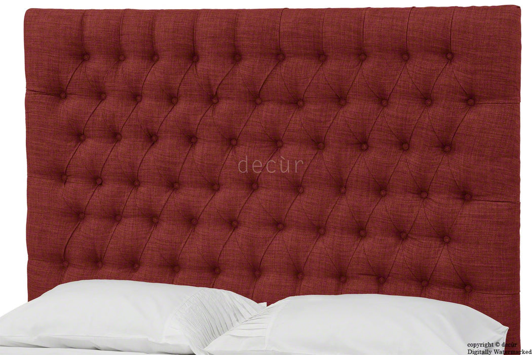 Kensington Linen Upholstered Ottoman Bed - Wine