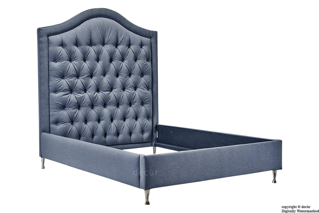 Harrogate Upholstered Tweed Wool Bed - Cobalt