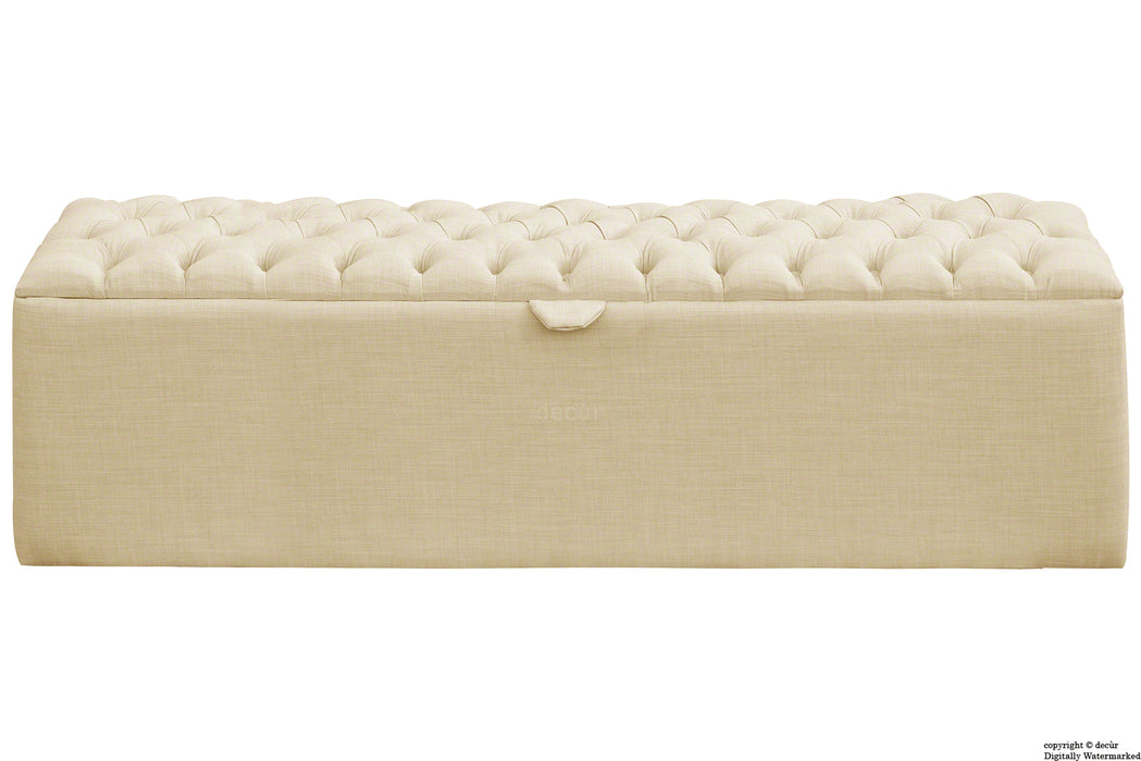 Viscount Linen Ottoman - Natural