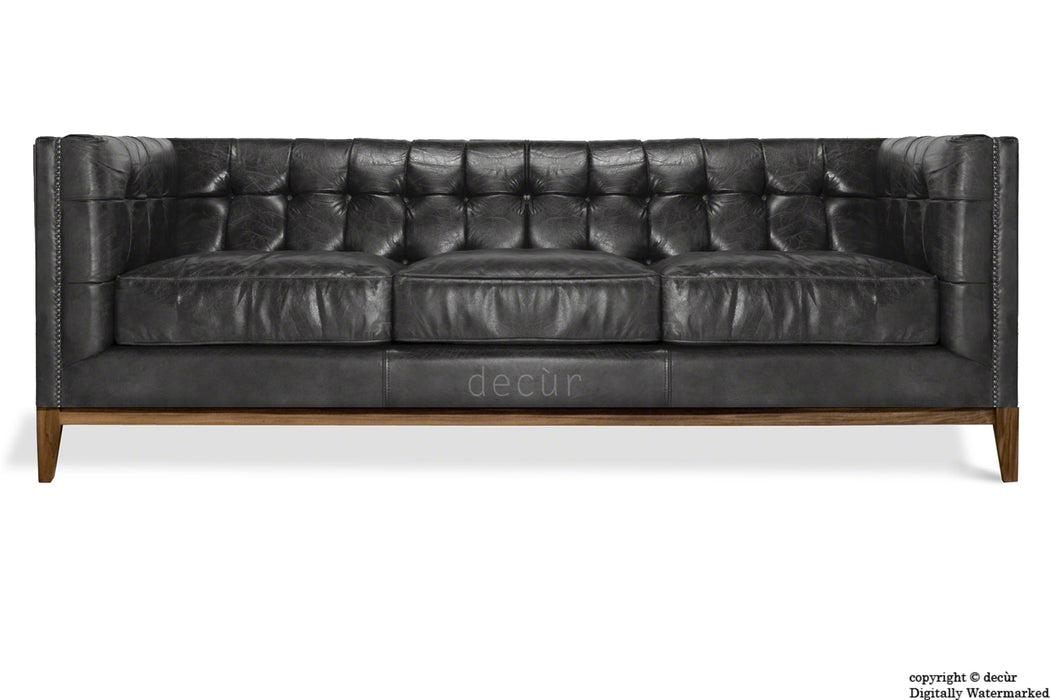 Mayfair Leather Sofa - Black