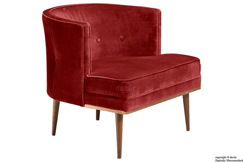 Tomas Scandinavian Velvet Arm Chair - Red