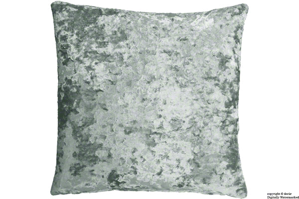 London Crushed Velvet Cushion - Argent