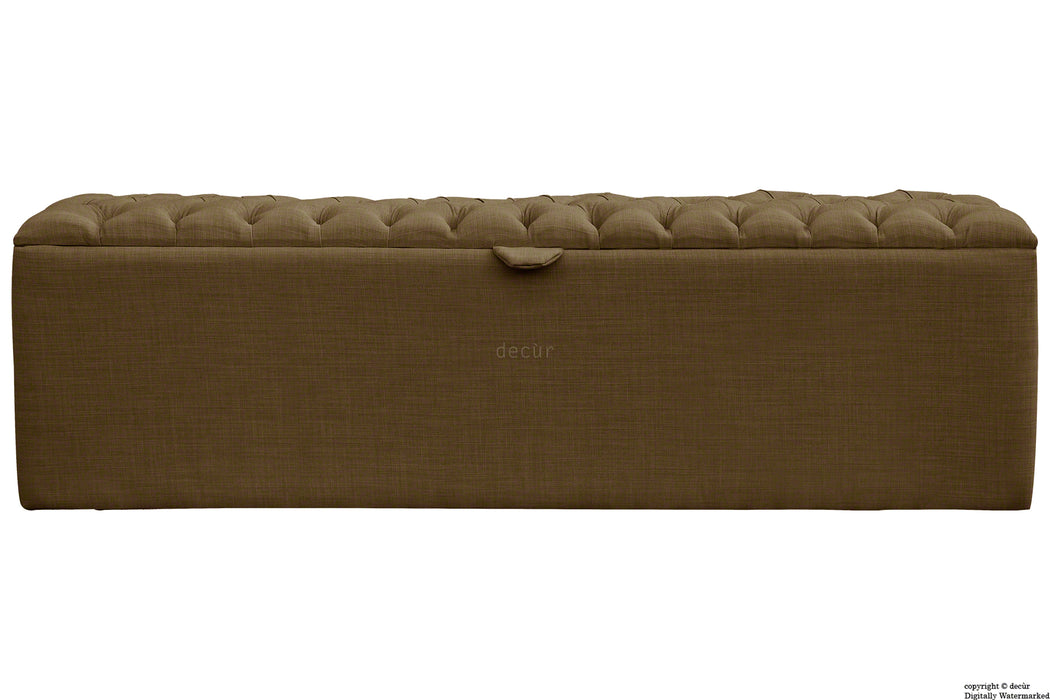 Viscount Linen Ottoman - Coffee