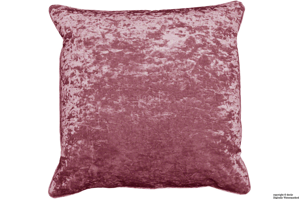 Serenity Crushed Velvet Cushion - Blush