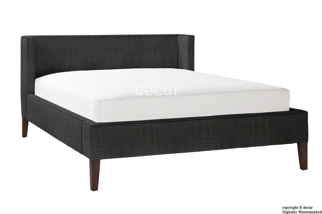 Banbury Linen Upholstered Bed - Ebony Black