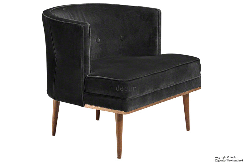 Tomas Scandinavian Velvet Arm Chair - Black