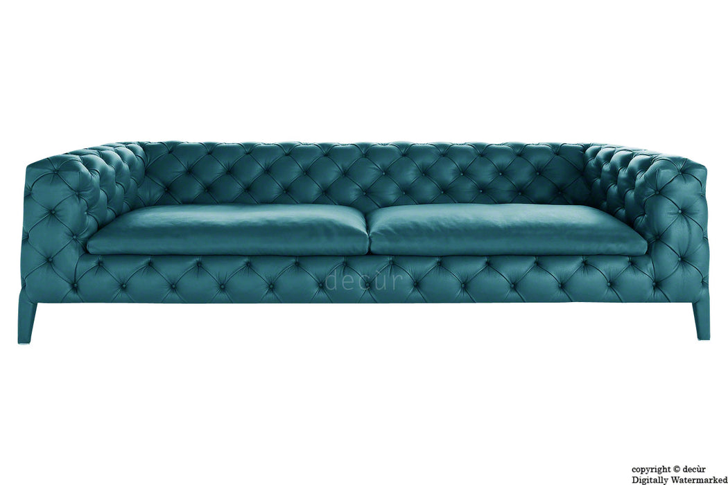 Rochester Leather Chesterfield Sofa - Dark Teal