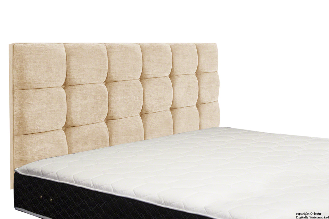 Grace Mila Buttoned 3 Tier Headboard - Natural Champagne