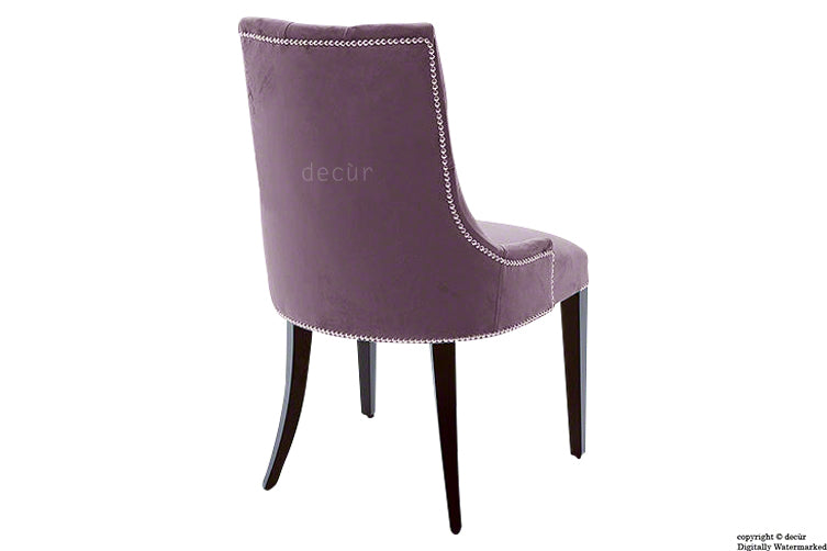 Magdalin Deep Buttoned Velvet Dining Chair  - Lavender