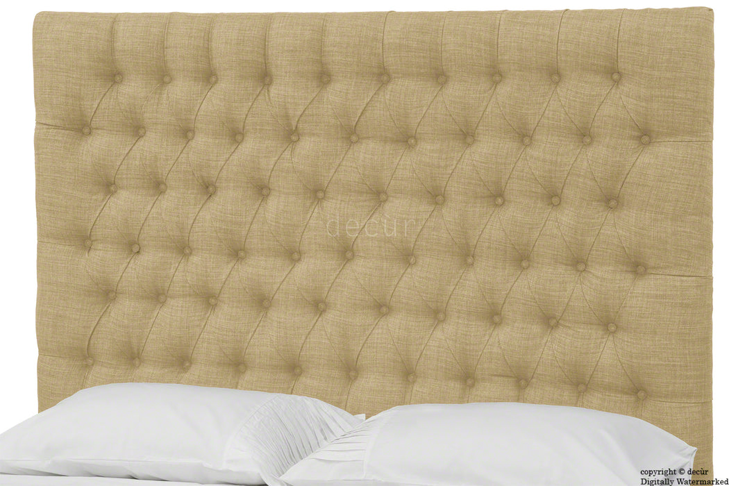 Kensington Linen Upholstered Ottoman Bed - Honey