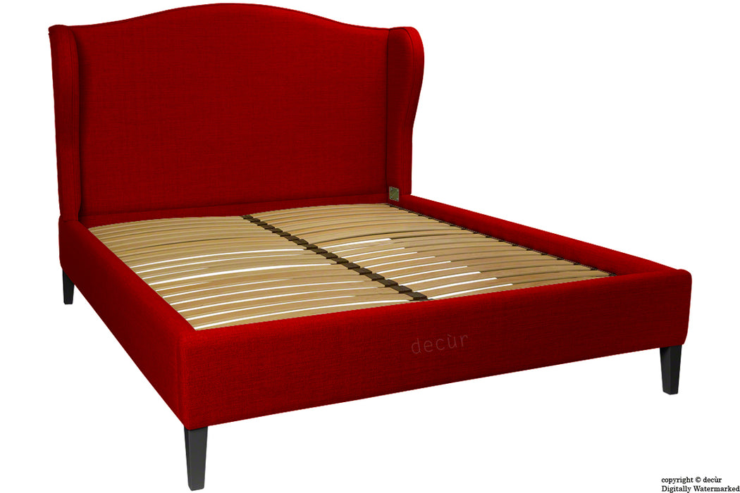 Regency Linen Winged Bed - Ruby
