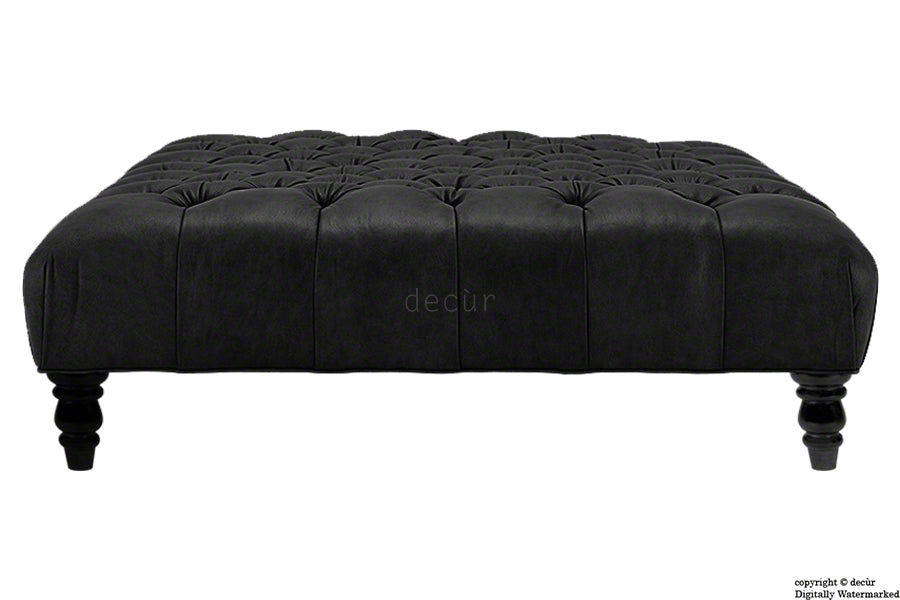 Tiffany Buttoned Faux Leather Footstool - All Colours with Storage Option