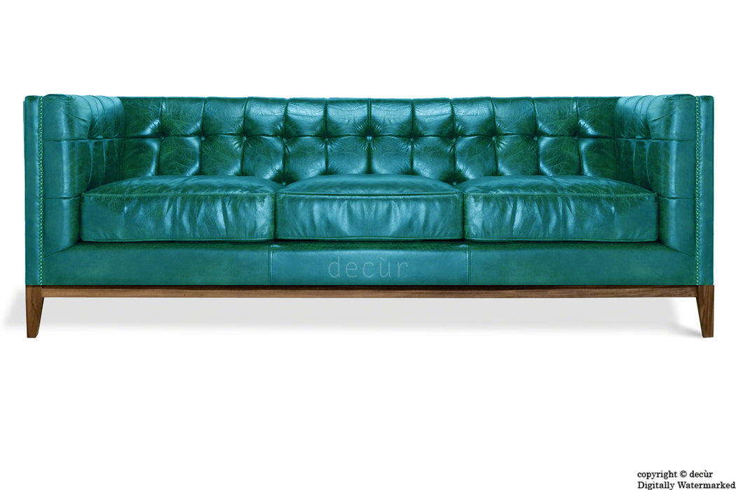 Mayfair Leather Sofa - Teal