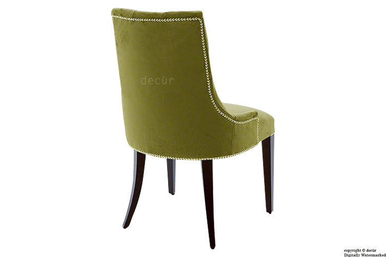 Magdalin Deep Buttoned Velvet Dining Chair  - Grass