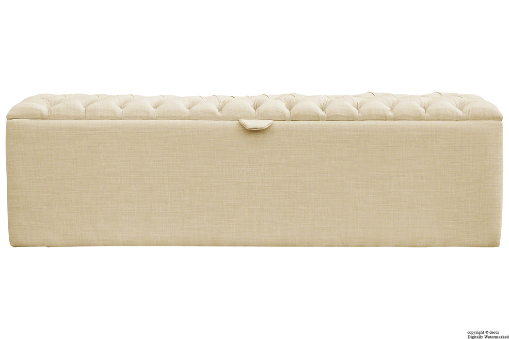 Viscount Linen Ottoman - Natural