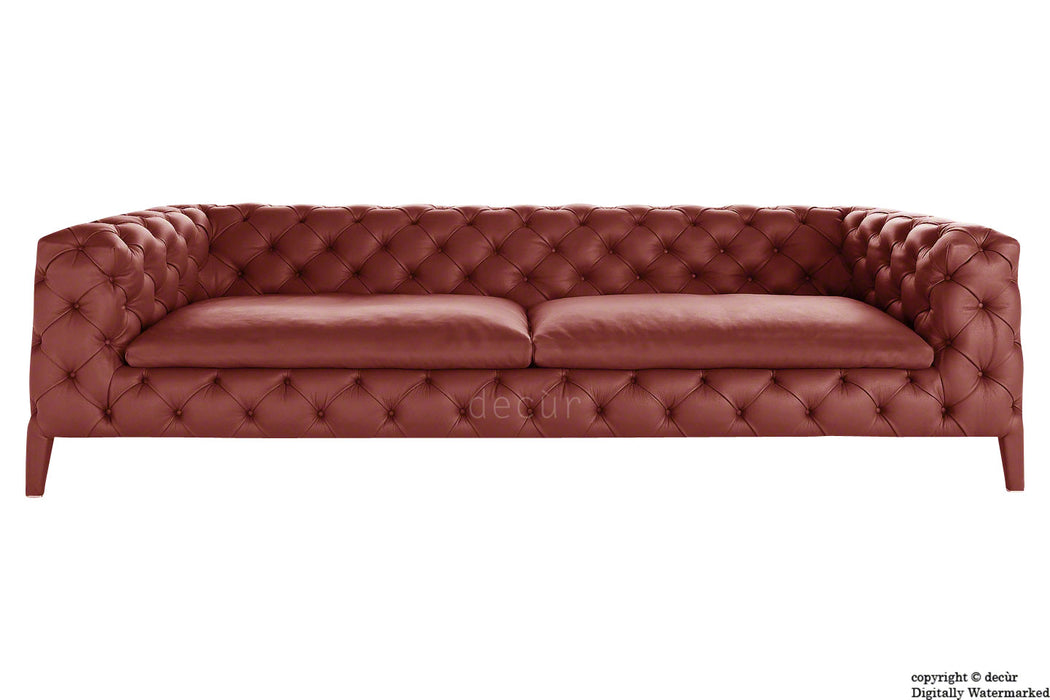 Rochester Leather Chesterfield Sofa - All Spice Red
