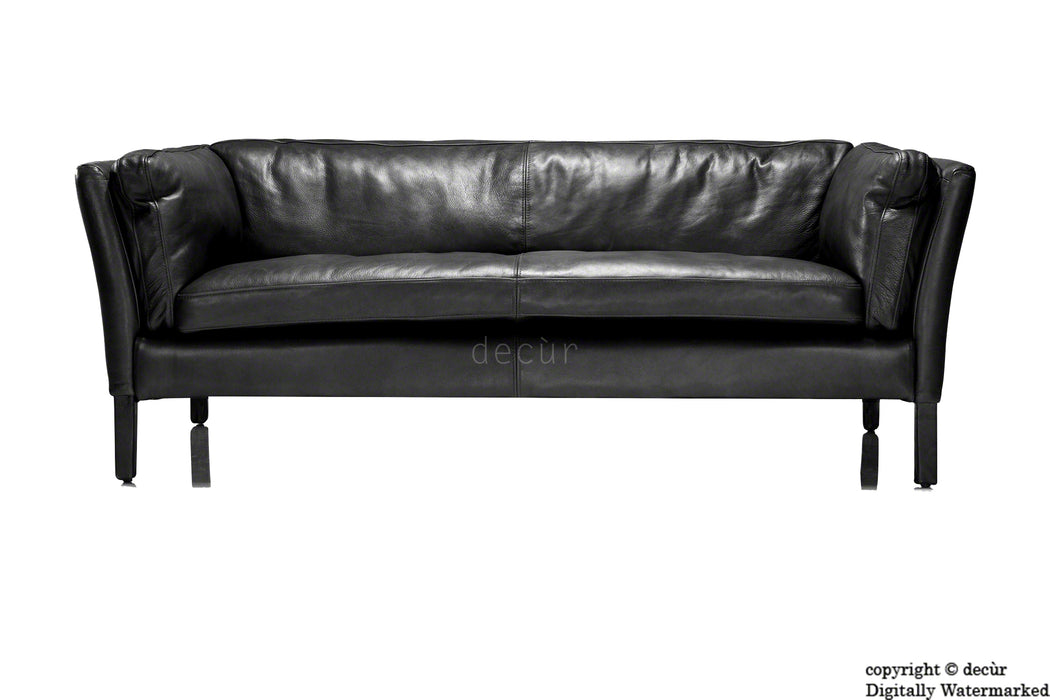 Savoy Leather Sofa - Black