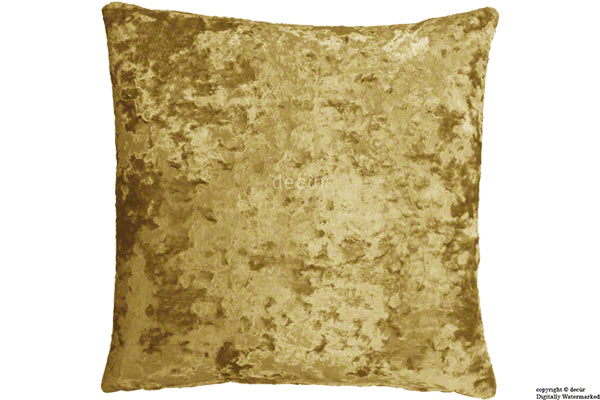 London Crushed Velvet Cushion - Gilded