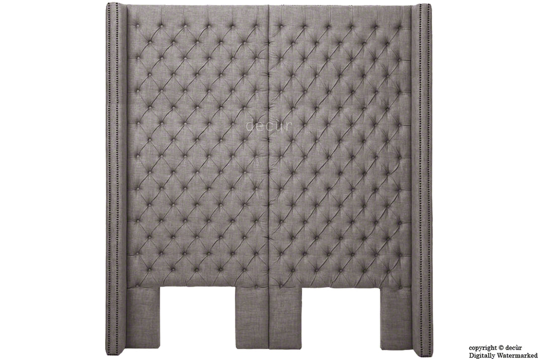 Beauchamp Buttoned Courtyard Linen Headboard Slate