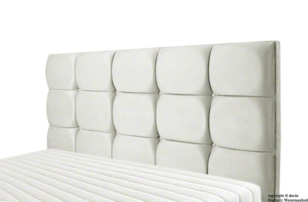 Grace Mila Velvet Buttoned Headboard - Cream