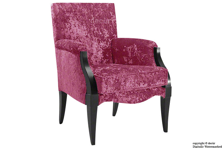 Art Deco Crushed Velvet Arm Chair - Boysenberry
