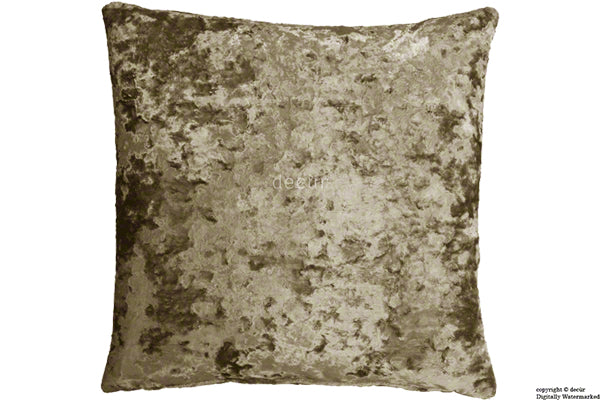 London Crushed Velvet Cushion - Bronze