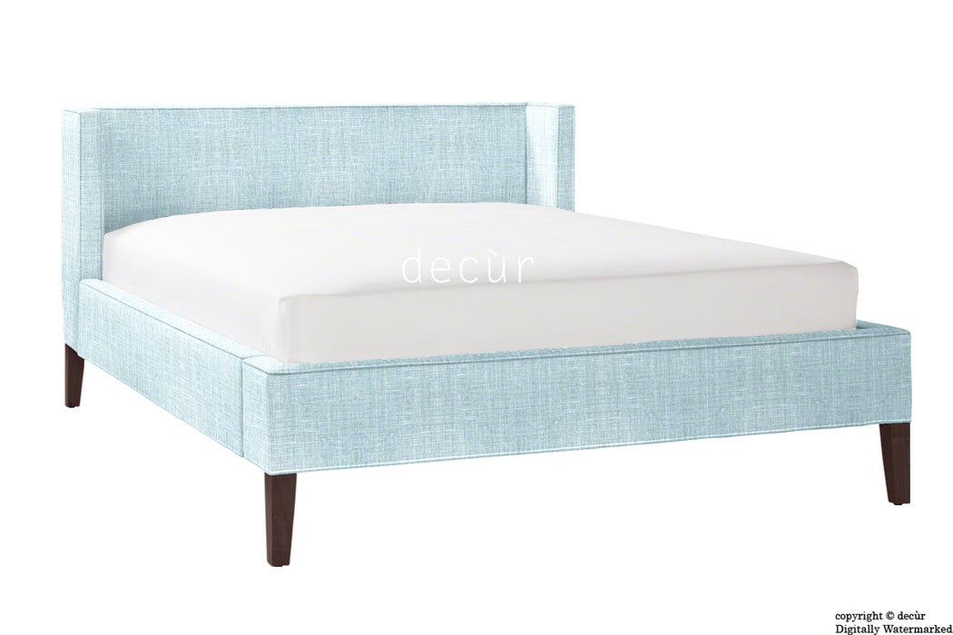 Banbury Linen Upholstered Bed - Sky Duck Egg Blue