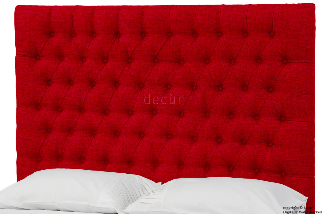 Kensington Linen Upholstered Ottoman Bed - Ruby