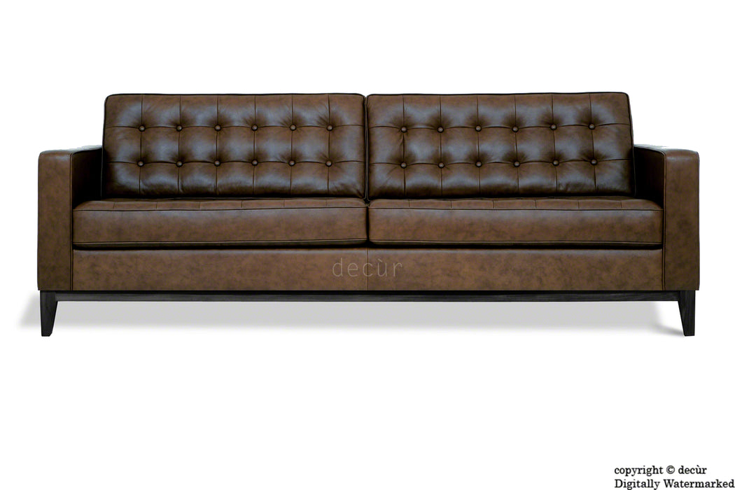 Jasper Leather Sofa - Chocolate
